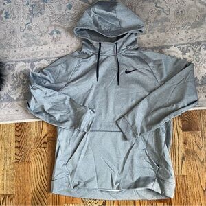 Nike Dri Fit Pullover Hooded Sweatshirt Gray XL